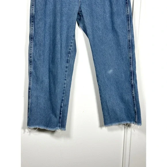 Vintage converted Boyfriend denim rustler 33x24‎ cropped frayed cotton womens - Picture 3 of 10